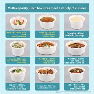 Bol à soupe jetable, récipient à emporter, plastique épaissi avec couvercle, anti-fuite, boîte bento commerciale pour la restauration rapide - Product Image 2
