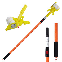 Brosse de nettoyage multifonctionnelle télescopique Extentool de qualité industrielle avec rouleau en polyester pour les coins et les bords des murs