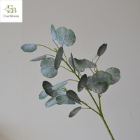 Real Touch Latex Eucalyptus Plantes Artificielles Décoratives Verdure Mariage Argent Feuilles Branches Tiges pour Pâques Nouvel An