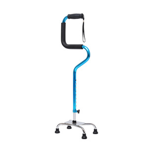 Aluminum Alloy <b>Walking</b> <b>Stick</b> Adjustable Height Telescopic Non Slip Four Foot Base For Elderly Support - Product Image 3