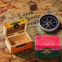 Boîtes à crat de Pâques en bois naturel inachevées et écologiques Mini boîte à trésor en bois avec fermoir verrouillable Coffre de pirate