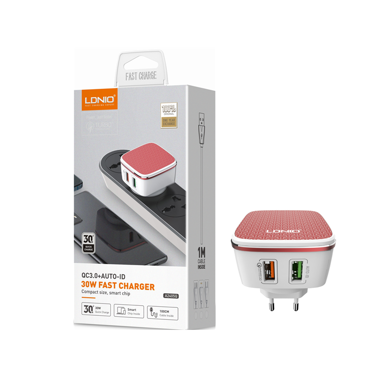 LDNIO A2405Q móvil 2 USB cargador de carga rápida universal QC 3,0 usb cargador