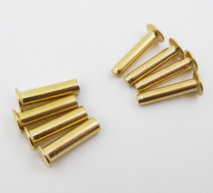 Rivets semi-tubulaires en laiton Woking à tête plate, finition brillante, pour plaquettes de frein de <span class=keywords><strong>voiture</strong></span>, avec plage de préhension de 1-2 mm - Product Image 1