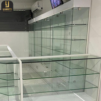 Comptoir de Présentation en Verre Clair à Vision Intégrale pour Magasins de Détail, Meuble de Rangement pour Magasin Médical, Présentoirs Muraux de Pharmacie
