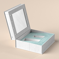 Vente en gros Emballage de boîte cadeau en papier de carton personnalisé rigide de conception de luxe Boîte de rangement avec lumière LED pour parfum, maquillage et cosmétique