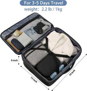 Sac à dos de transport noir personnalisé 40L, extra large, extensible, résistant à l'eau, léger, sac de voyage approuvé pour les week-ends, pour hommes - Product Image 3
