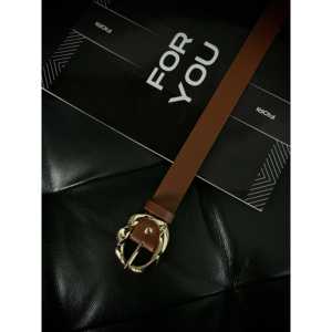 Ceinture pour femme Fiori avec boucle torsadée asymétrique en or, style décontracté, placage en alliage - Product Image 1