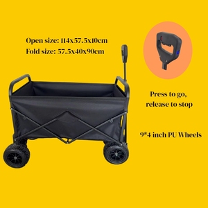 Cơ giới có thể gập lại Wagon cắm trại bãi biển Wagon giỏ hàng nhiệm vụ nặng nề ráp tiện ích giỏ hàng Xe đẩy điện gấp giỏ hàng - Product Image 2