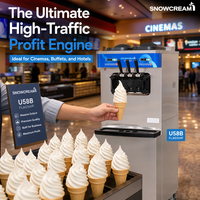 Staande soft serve machine met slimme voor-koelfunctie