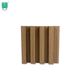 TianGe Grille Fluted Solid Wood Pvc Coating Home Decor Interior Office Wall Panel