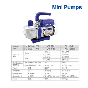 Mini Bomba de Vacío 1L 220V 50hz de una Etapa, Herramientas de Refrigeración y Bomba Especializada WK-115N 1.8CFM 1/4HP 2Pa Portátil Ligera - Product Image 4