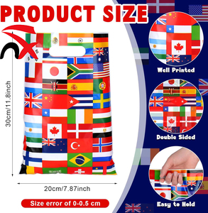 Borse Regalo con Bandiere Internazionali all'Ingrosso con Manici, Forniture per Feste in Plastica per Eventi Sportivi e Celebrazioni - Product Image 2