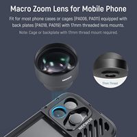 Objectif macro HD NEEWER 105 mm pour plaque arrière d'objectif à filetage 17 mm, compatible avec la cage de téléphone avec adaptateur d'objectif 17 mm LS-26