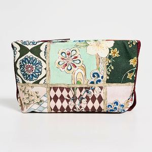 Custom Floral Print Eco-Friendly Recyclable Canvas Lightweight Durable Foldable Makeup Bag Portable Zip Multi-Function Cosmetic - Product Image 1