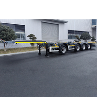 Semi-remorque porte-conteneurs squelette 4 essieux 40 pieds avec verrous torsionnels réglables, en acier haute résistance pour transport portuaire