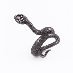 Creative Gothic Snake Open <b>Ring</b> <b>Stainless</b> <b>Steel</b> Punk Vintage Adjustable Jewelry - Product Image 2