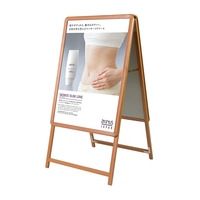 Support d'affichage portable sur pied en alliage d'aluminium pour affiches, surface vernie, pour présentoir de magasin, avec éclairage LED, tailles personnalisées