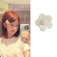 Barrettes latérales coréennes vintage avec nœud et motif alphabet en acétate pour franges – Accessoires capillaires