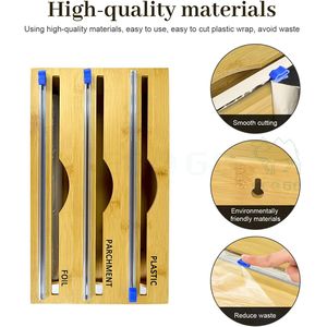 Dispensador de película de mantenimiento fresco 3 en 1 Dispensador de envoltura Cortador Corte suave Respetuoso con el medio ambiente - Product Image 6