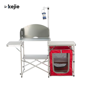 Kejie Modern Outdoor Portable Aluminum <b>Folding</b> BBQ Picnic <b>Table</b> with Kitchen Cooking Station Lightweight Design - Product Image 1