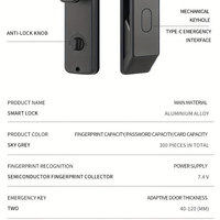 Serrure numérique intelligente de luxe à double caméra Tuya avec interphone en temps réel, identification faciale, empreinte digitale et mot de passe Wi-Fi