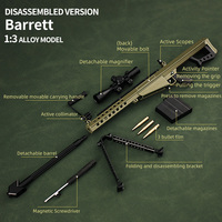 Modèle miniature en alliage de collection LT Factory Price 1:3, modèle de pistolet en métal gris, modèle de pistolet créatif Barrett vert armée, boîte cadeau
