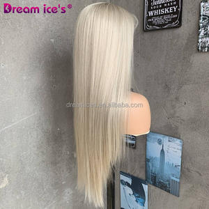 30 pollici senza colla sintetica Pre-spennata parrucche lunghe bionde in pizzo frontale ad alta temperatura in fibra di usura quotidiana per le ragazze - Product Image 5