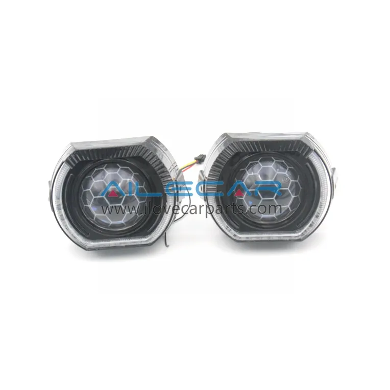 Ailecar 2.5Inch/3.0Inch Zwart Zilver Boze Oog Rgbw Achter Wit En Geel Met Demon Oog Auto Koplamp Retrofit Led Hid Kit