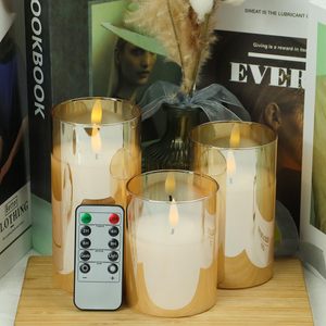 Nicro thiết kế mới Flameless điện tử <span class=keywords><strong>Luminous</strong></span> paraffin wax nightlight với cốc thủy tinh điều khiển từ xa pin Power LED nến - Product Image 2