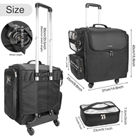 Grande Mallette de Maquillage Relavel pour Coiffeur et Styliste, Sac avec Pochette Détachable pour Outils de Coiffure, Chariot de Rangement Professionnel