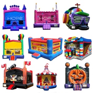 Maison gonflable commerciale personnalisée à rebond combo de montgolfière pour fêtes avec toboggan à louer - Product Image 3