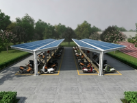 Structure de système d'installation photovoltaïque pour parking, imperméable, complet, avec panneaux solaires pour abri de voiture