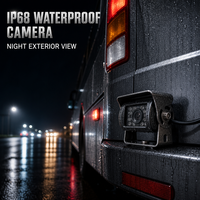 Caméra de recul étanche IP68 12V 24V à écran partagé 1080P avec vision nocturne et ADAS pour camions, bus, fourgonnettes et véhicules utilitaires lourds