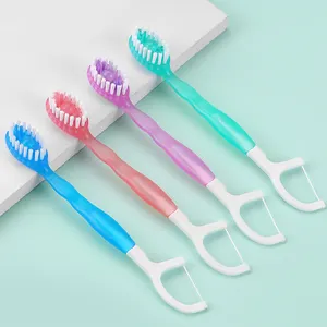 5 trong 1 dùng một lần mini du lịch trên bàn chải đánh răng đi với kem đánh răng lưỡi cạo xỉa chọn cho khách sạn hoặc du lịch