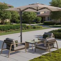 Ensemble de meubles de patio extérieur en aluminium moderne, canapé en rotin tressé avec table basse, résistant à l'eau et aux UV, ensemble de canapés de jardin pour le loisir