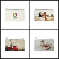 MR.R Sublimation Blanks Trousse de toilette ou pochettes en toile personnalisables avec fermeture éclair, sac promotionnel pour crayons et maquillage, personnalisable