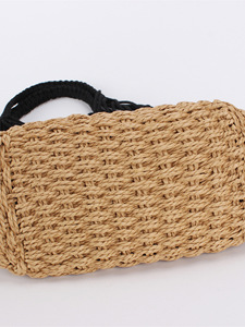 Handmade Grid Cotton Woven Bag With Two Open <b>Straps</b> Hollow <b>Shoulder</b> Design for Leisure Travel Tanjing - Product Image 4