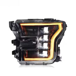 Pour les phares <span class=keywords><strong>Ford</strong></span> <span class=keywords><strong>Raptor</strong></span> F150 2015-2020-Édition américaine-Modifié avec des diodes électroluminescentes-4 lentilles-Phares F150 - Product Image 4