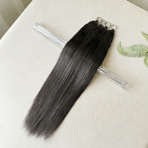 Extensiones de Cabello Humano Liso Yaki para Crochet, Color Negro Natural, Hechas a Mano, para Mujer, 100% Cabello Humano, Sin Enredos - Product Image 2