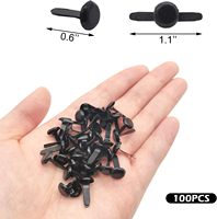 100 Piezas de Clavijas Metálicas Negras de 8*14mm, Clavijas Redondas para Manualidades, Proyectos de Scrapbooking y Oficina