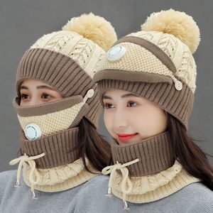 <span class=keywords><strong>Ensemble</strong></span> Chapeau, Écharpe et Masque d'Hiver Tendance pour Femmes et Filles – Bonnets Chauds, Écharpes à Pompons, Bonnets Tricotés - Product Image 5