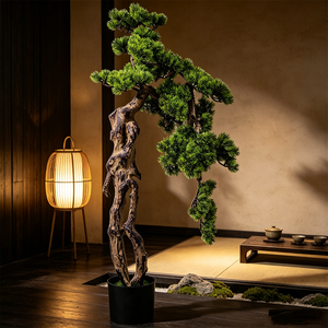 Grand arbre artificiel de pin bonsaï en pot, sur pied, pour la décoration intérieure et extérieure, idéal pour <span class=keywords><strong>les</strong></span> halls d'hôtel et <span class=keywords><strong>les</strong></span> salons. - Product Image 4