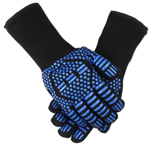 Guantes de Seguridad Antideslizantes de Nailon con Textura Completa y Microdiamantes en la Muñeca, para Uso General, Azul y Negro - Product Image 3