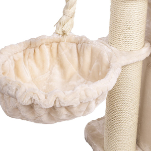 YOUME OEM-Ready un <span class=keywords><strong>arbre</strong></span> <span class=keywords><strong>à</strong></span> <span class=keywords><strong>chat</strong></span> de 157cm de haut en peluche beige avec des <span class=keywords><strong>poteaux</strong></span> de 15cm et une tour d'<span class=keywords><strong>arbre</strong></span> <span class=keywords><strong>à</strong></span> <span class=keywords><strong>chat</strong></span> de 4cm d'épaisseur - Product Image 5