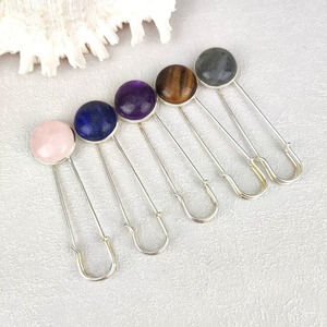 <span class=keywords><strong>Broche</strong></span> Ronde en Pierre Naturelle de 20 mm, en Quartz Rose et Améthyste, Accessoire de Guérison en Cristal, Vente en Gros Usine - Product Image 5