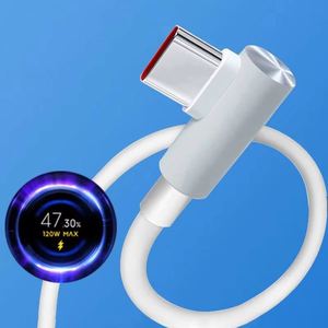 Câble de données USB Type-C à coudure à 90 degrés de 1 m, 6A 120W, câble de charge rapide PD pour iPhone, Xiaomi et jeux - Product Image 2