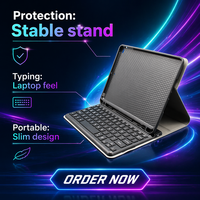 Clavier sans fil fin de 8 pouces avec pavé tactile intégré universel pour tablette IOS Android Windows