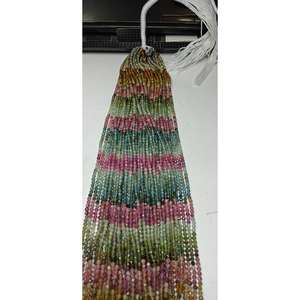 M.Y.GEMS Cuentas Redondas de Turmalina Multicolor Natural, Corte Microfacetado a Máquina, Hilos de 12.5 Pulgadas, 3.50mm, Varios Colores, Tercera Parte - Product Image 1