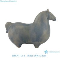 RZLN11-A-S Sculpture de cheval en céramique antique faite à la main Art déco Sculpture de cheval amusante et mignonne Décoration de chambre à coucher Décoration de la maison Statuette de cheval gras