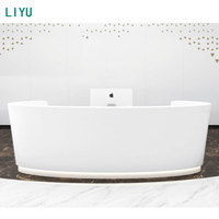 Bureau de réception en bois MFC au design moderne Liyu, logo personnalisé, table de réception blanche pour hôpital